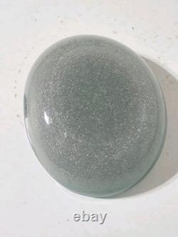 Vintage Murano Glass Bowl Pulegoso Style Glass Green & Aventurine Gold Flakes