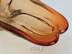 Vintage Murano Glass Bowl Red Amber 1950s Candy Bowl Handblown Freeform Organic Vintage Murano Glass Bowl Red Amber 1950s Candy Bowl Handblown Freeform Organic
