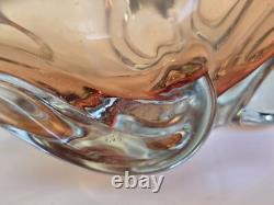 Vintage Murano Glass Bowl Red Amber 1950s Candy Bowl Handblown Freeform Organic Vintage Murano Glass Bowl Red Amber 1950s Candy Bowl Handblown Freeform Organic