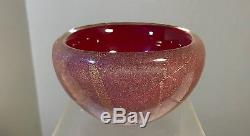Vintage Murano Glass Bowl Rosso Pulegoso Barovier Seguso Ferro Acid Signed 1936