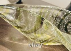 Vintage Murano Glass Bowl Shell Shape Venitian Green
