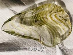 Vintage Murano Glass Bowl Shell Shape Venitian Green