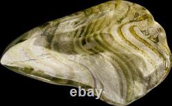 Vintage Murano Glass Bowl Shell Shape Venitian Green
