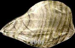 Vintage Murano Glass Bowl Shell Shape Venitian Green