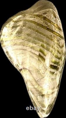 Vintage Murano Glass Bowl Shell Shape Venitian Green