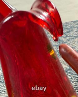 Vintage Murano Glass Bud Vase Red/Gold Sommerso Glass Lot of 2 Please Read