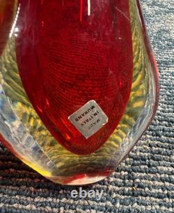 Vintage Murano Glass Bud Vase Red/Gold Sommerso Glass Lot of 2 Please Read