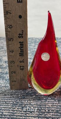 Vintage Murano Glass Bud Vase Red/Gold Sommerso Glass Lot of 2 Please Read