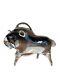 Vintage Murano Glass Bull Italy, Clear & Smoke Grey Glass Charging Bull