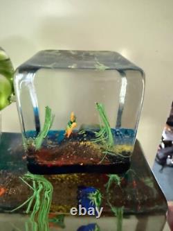Vintage Murano Glass Candese Aquarium Block