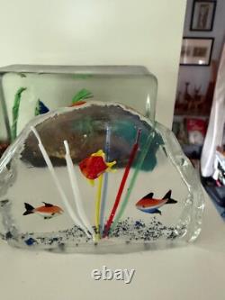 Vintage Murano Glass Candese Aquarium Block