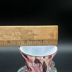 Vintage Murano Glass Candlesticks Pair Pink Red Swirl Hand Blown 9 Vintage Murano Glass Candlesticks Pair Pink Red Swirl Hand Blown 9
