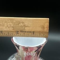 Vintage Murano Glass Candlesticks Pair Pink Red Swirl Hand Blown 9