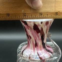 Vintage Murano Glass Candlesticks Pair Pink Red Swirl Hand Blown 9 Vintage Murano Glass Candlesticks Pair Pink Red Swirl Hand Blown 9
