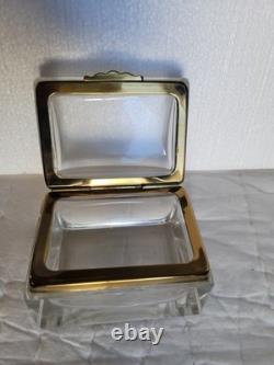 Vintage Murano Glass Casket Style Jewelry Box Clear