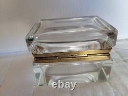 Vintage Murano Glass Casket Style Jewelry Box Clear