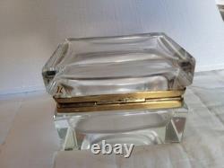 Vintage Murano Glass Casket Style Jewelry Box Clear