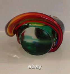 Vintage Murano Glass Cat Paperweight Sculpture Mario Costantini Italy 8 1/4