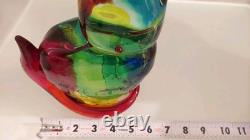Vintage Murano Glass Cat Paperweight Sculpture Mario Costantini Italy 8 1/4