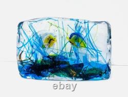 Vintage Murano Glass Cenedese 7.3 Aquarium withLight Beautiful