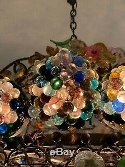 Vintage Murano Glass Chandelier And Matching Sconces