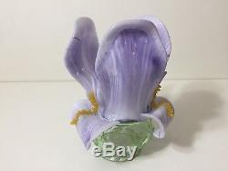 Vintage Murano Glass Chandelier Shade Violet Iris Flower Lighting Supply Part