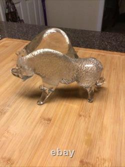 Vintage Murano Glass Charging Bull Silver Adventuring