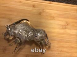 Vintage Murano Glass Charging Bull Silver Adventuring