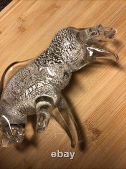 Vintage Murano Glass Charging Bull Silver Adventuring