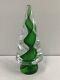 Vintage Murano Glass Christmas Tree Swirl Green/Gold