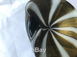 Vintage Murano Glass Circus Tent Barbini Rays Gold Swirl Cigar Ashtray Bowl