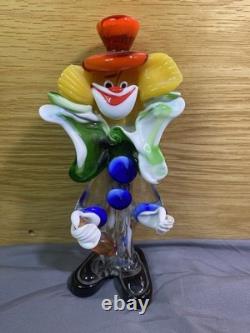 Vintage Murano Glass Clown 10 Red Hat Bottle In Hand Great Condition