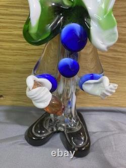 Vintage Murano Glass Clown 10 Red Hat Bottle In Hand Great Condition