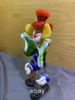 Vintage Murano Glass Clown 10 Red Hat Bottle In Hand Great Condition
