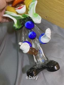 Vintage Murano Glass Clown 10 Red Hat Bottle In Hand Great Condition