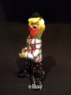 Vintage Murano Glass Clown, Alfredo Barbini Figure