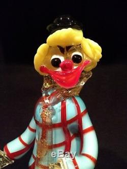 Vintage Murano Glass Clown, Alfredo Barbini Figure