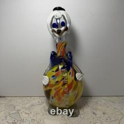 Vintage Murano Glass Clown Decanter 13 Two-Piece Multicolor Italy READ Vintage Murano Glass Clown Decanter 13 Two-Piece Multicolor Italy READ