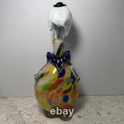 Vintage Murano Glass Clown Decanter 13 Two-Piece Multicolor Italy READ Vintage Murano Glass Clown Decanter 13 Two-Piece Multicolor Italy READ