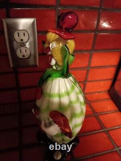 Vintage Murano Glass Clown Figurine 10 1/2