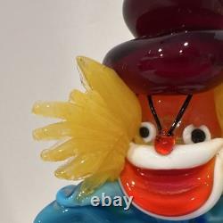 Vintage Murano Glass Clown Figurine 9-inch Italian Art