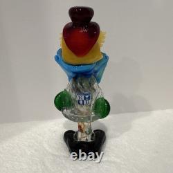 Vintage Murano Glass Clown Figurine 9-inch Italian Art