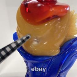 Vintage Murano Glass Clown Figurine Red Hat Accordion Musical Decor Collectible