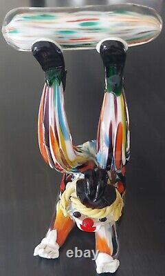 Vintage Murano Glass Clown Multicolored Handmade, Italy, Juggler