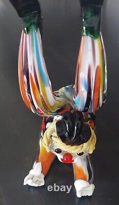 Vintage Murano Glass Clown Multicolored Handmade, Italy, Juggler