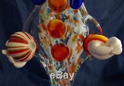 Vintage Murano Glass Clowns Large Italian Italy Ornaments Figurines Figures