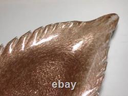 Vintage Murano Glass Copper Aventurine Leaf Shaped Dish