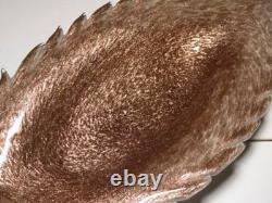 Vintage Murano Glass Copper Aventurine Leaf Shaped Dish