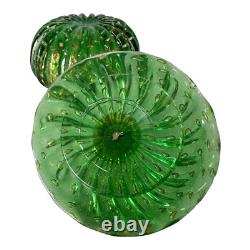Vintage Murano Glass Cordonato d'Oro Green & Gold Lidded Dresser Box