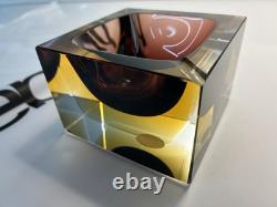 Vintage Murano Glass Cube Bowl Dish Tray Art Glass Made In Italy